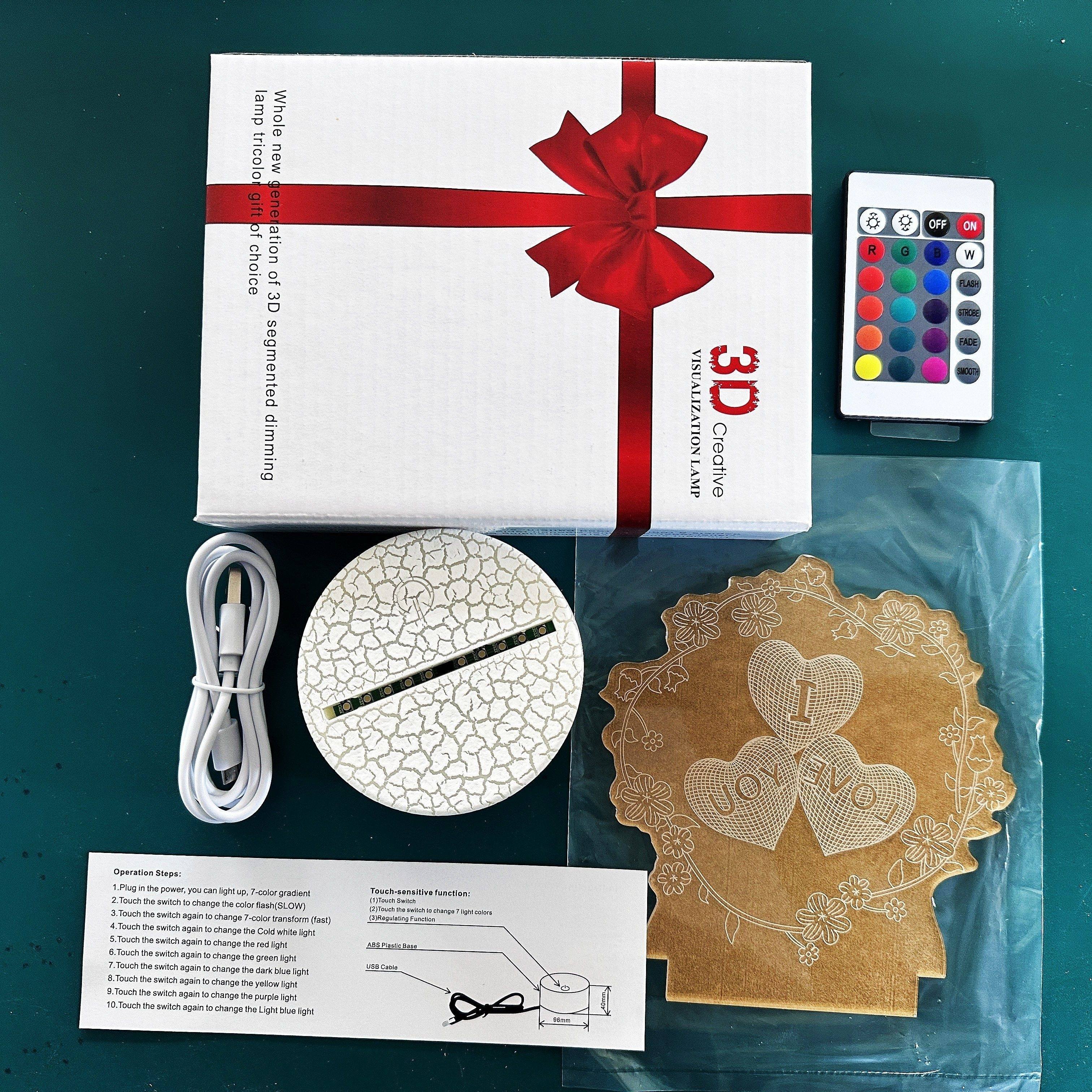 IllusionGlow - 3D Love Hart Nachtlamp