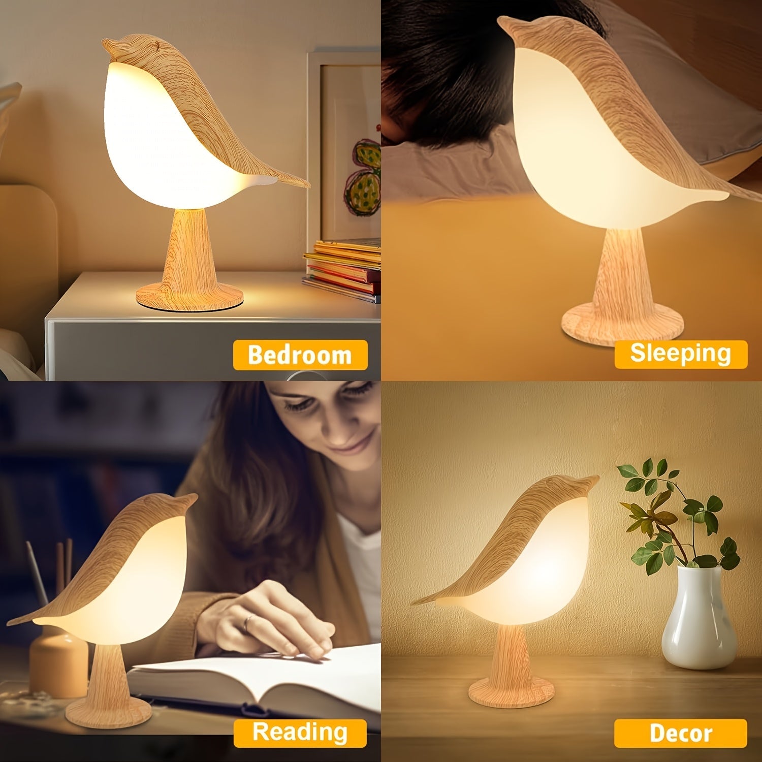 BrightNest - USB LED Vogel Tafellamp met Touch