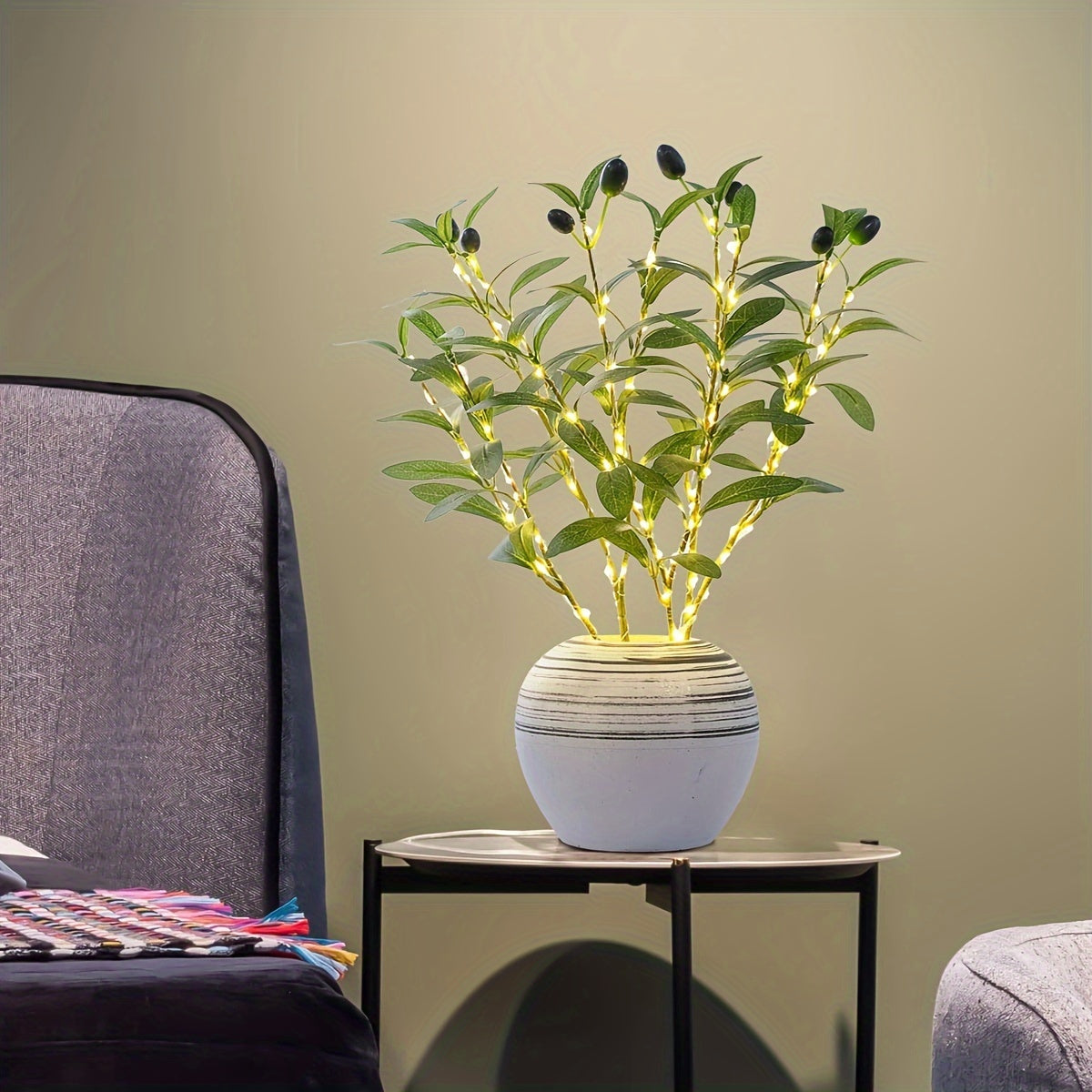 LumiTak – Elegante Olijftak LED Tafellamp