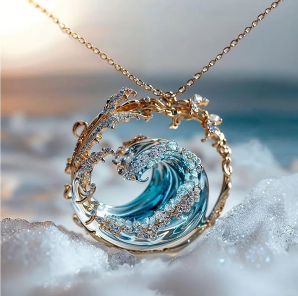 OceanSpirit Necklace - Elegante Maritieme Ketting in Goud/Zilver