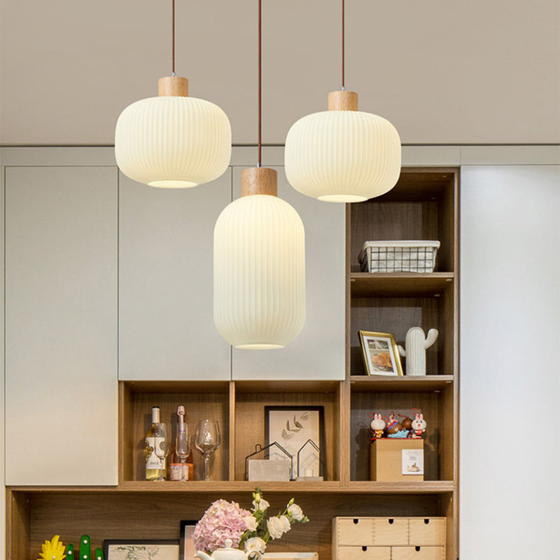 VintageLight - Stijlvolle Houten en Glazen Hanglamp