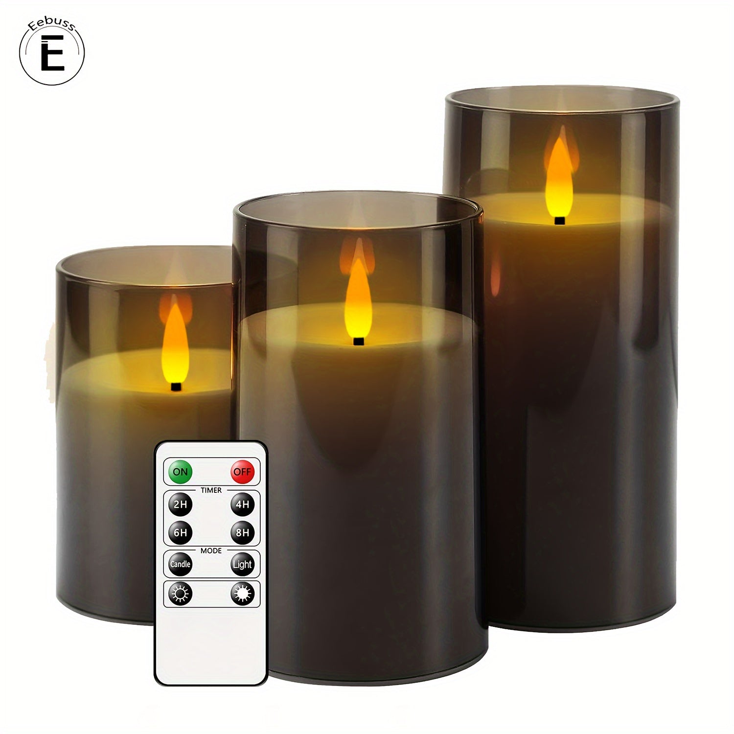 FlamelessGlow – Grijze LED Kaars met Timer