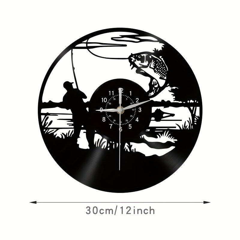 VinylCatch Clock - Retro Visserij Muurdecoratie