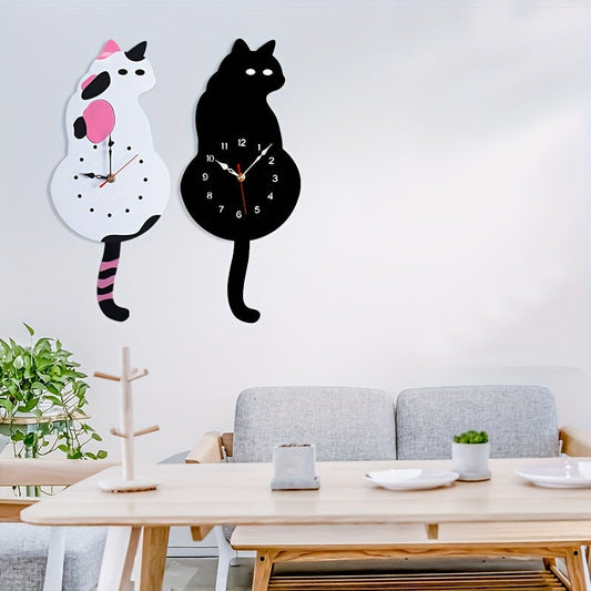 SwingTail Clock - Stil Schommelstaart Kat Wanddecoratie