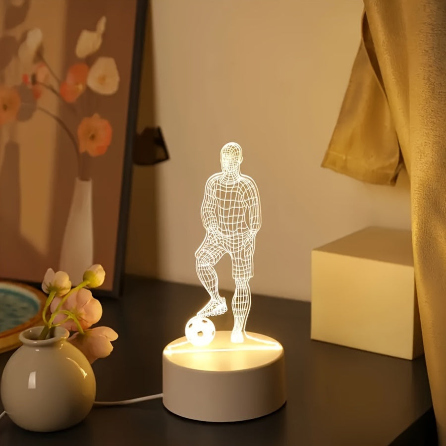 SportGlow Lamp - 3D Voetbal Illusie Tafellamp