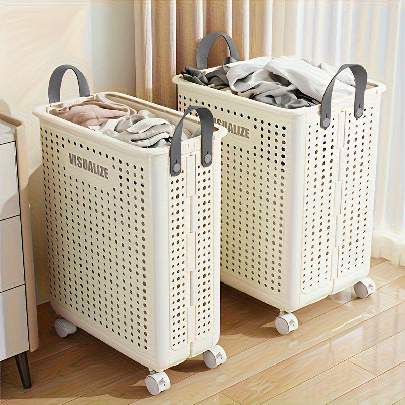 Merdes Waterdichte Opvouwbare Wasmand 30x40 Cm - Parijs Design Voor Kleding En Speelgoed