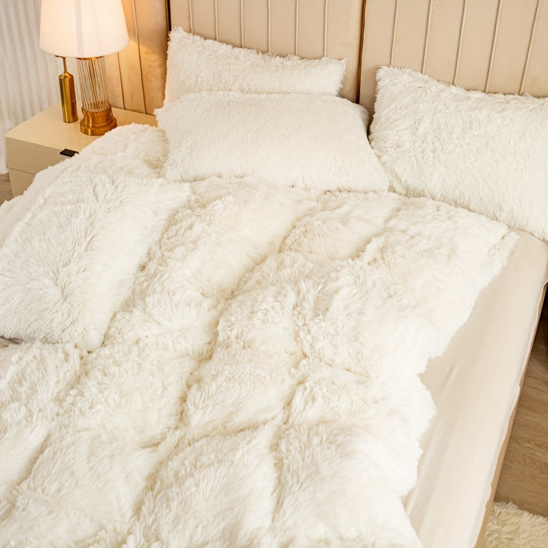 Ultrazachte Pluche Dekbedovertrek Set met Rits - Luxe & Comfort