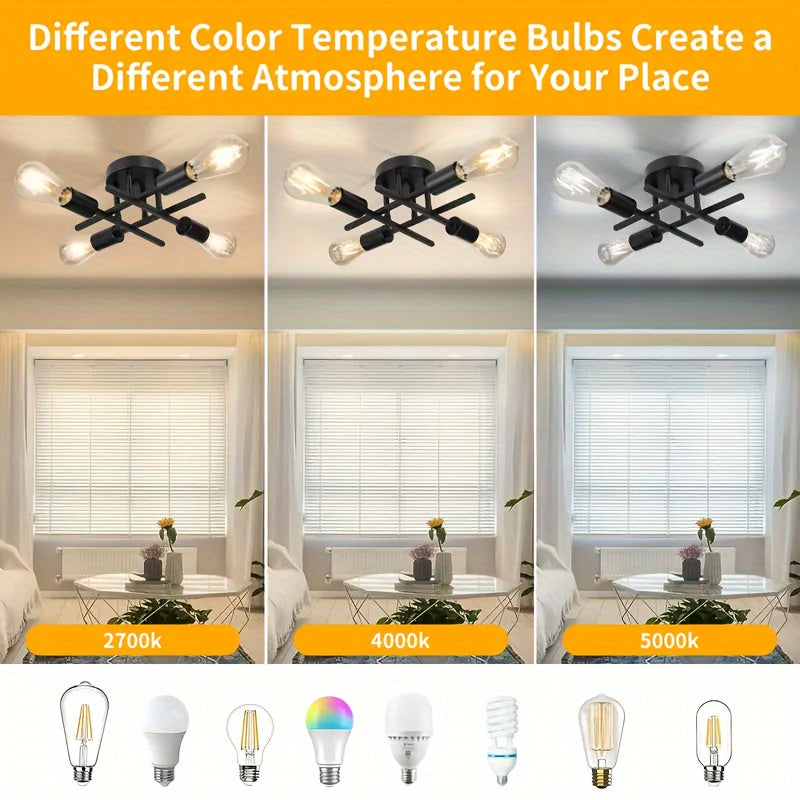 SatelliteLight – Moderne Industriële Plafondlamp in Zwart Ijzer