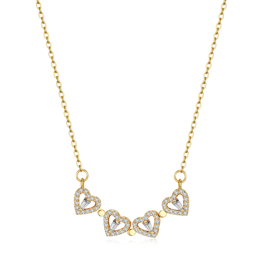 Lucky Charm Necklace - Elegante Hartvormige Ketting in Goud