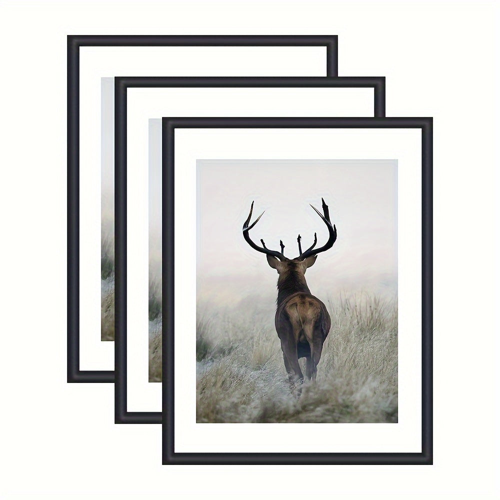 GalleryFrame – Set van 3 Zwarte Fotolijsten voor Wanden en Tafels