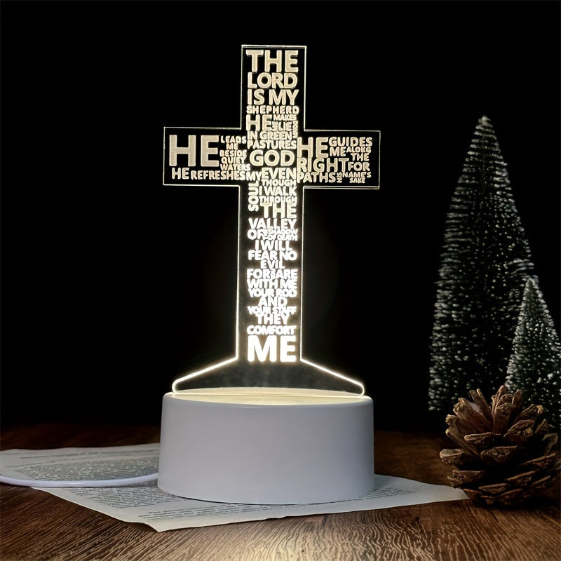 CrossGlow - 3D LED Nachtlamp Acryl met USB