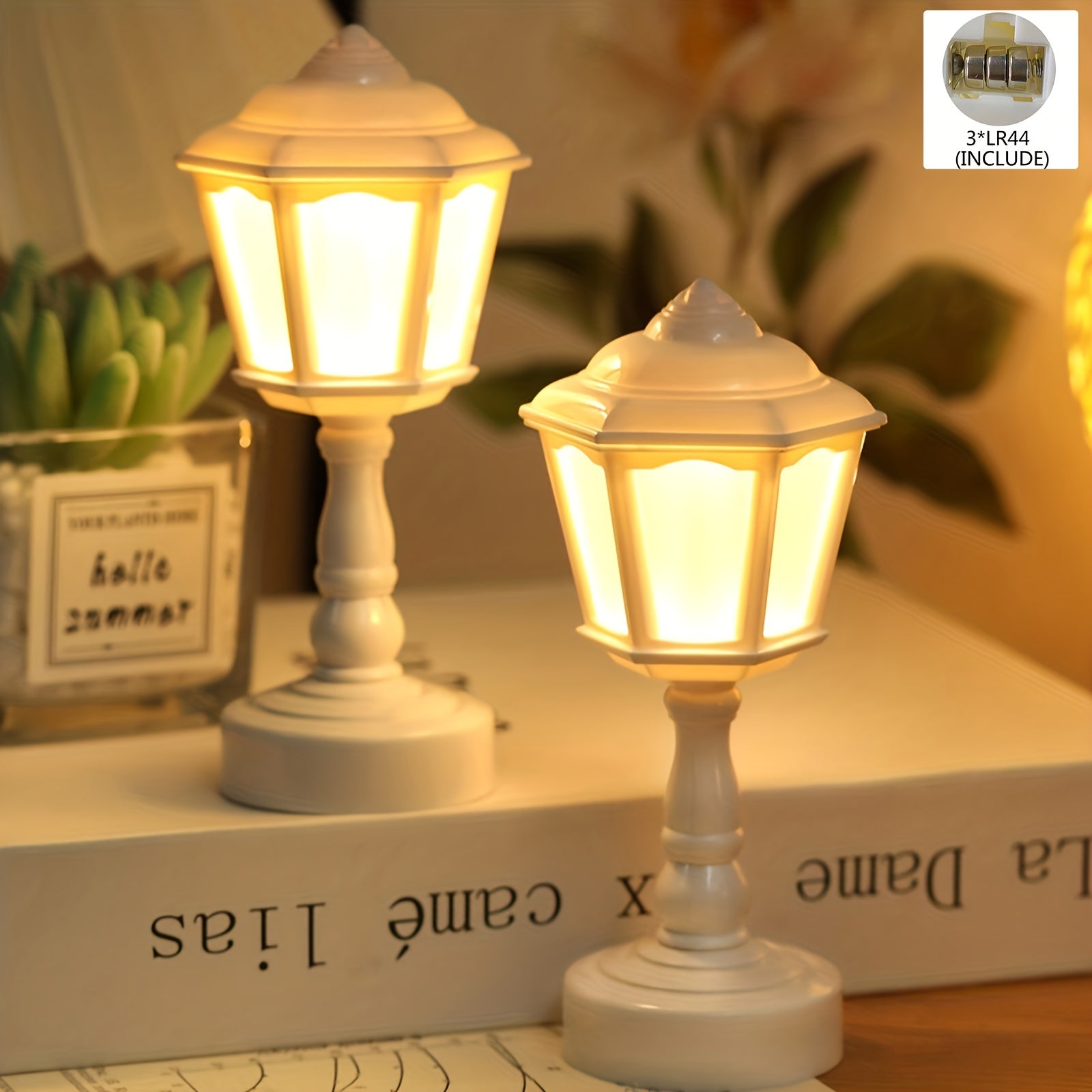 RetroGlow Lamp - Kleine LED Tafellamp Straatlantaarn