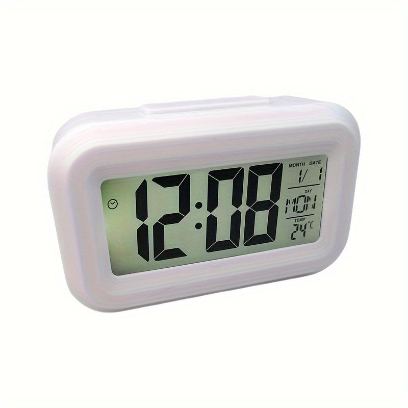 SmartAlarm Clock – Compact LCD Wekker met Geluid en Temperatuur