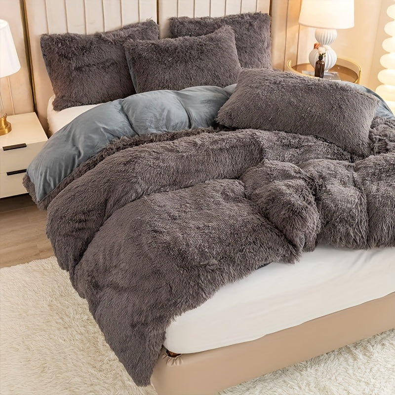Ultrazachte Pluche Dekbedovertrek Set met Rits - Luxe & Comfort
