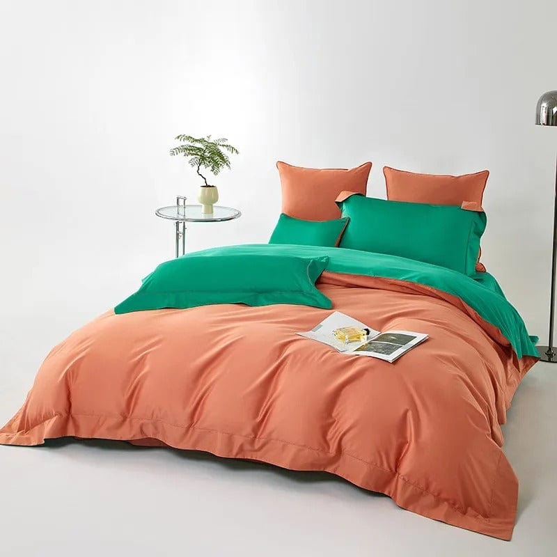 Dream Orange Green - Luxe Dekbedovertrekset voor Frisse Sfeer