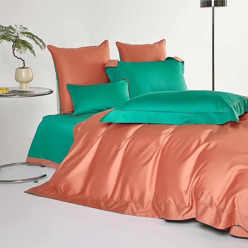 Dream Orange Green - Luxe Dekbedovertrekset voor Frisse Sfeer