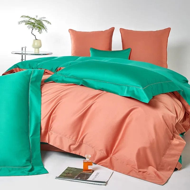 Dream Orange Green - Luxe Dekbedovertrekset voor Frisse Sfeer
