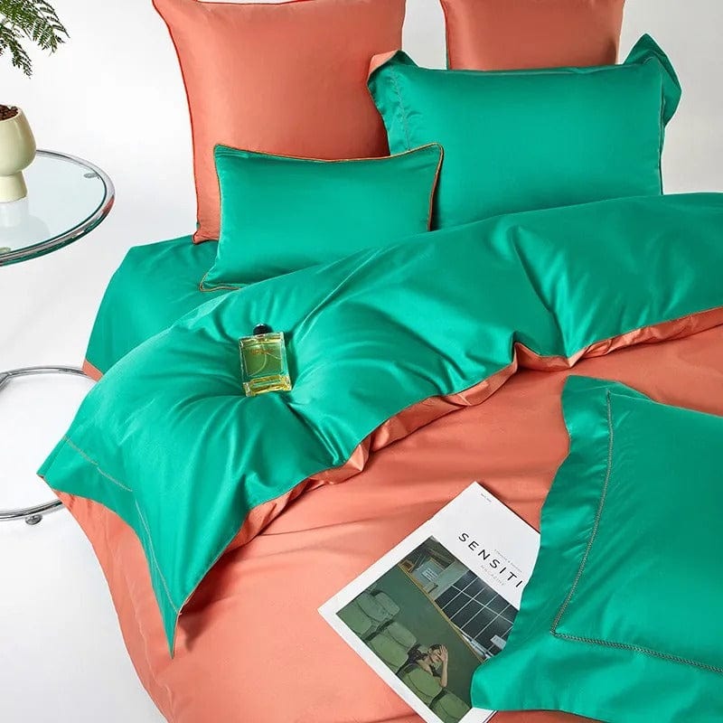 Dream Orange Green - Luxe Dekbedovertrekset voor Frisse Sfeer