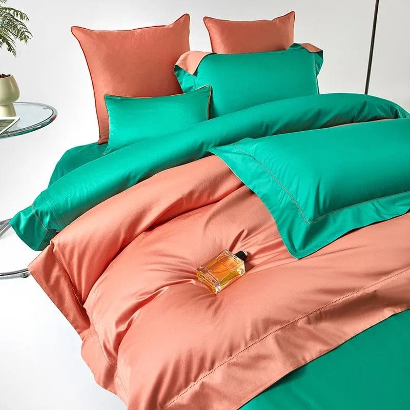Dream Orange Green - Luxe Dekbedovertrekset voor Frisse Sfeer