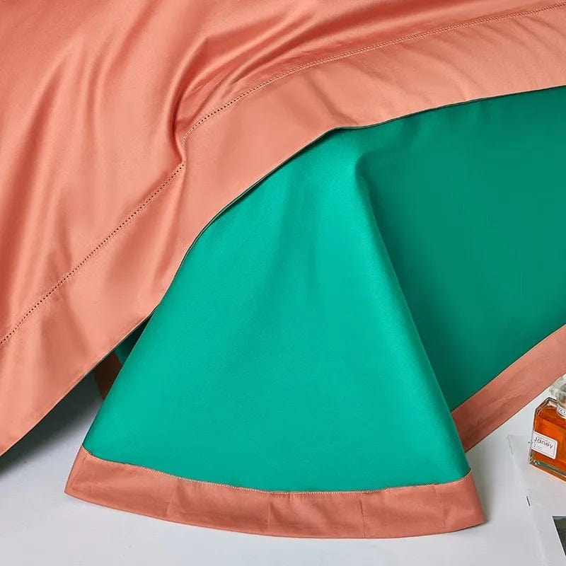 Dream Orange Green - Luxe Dekbedovertrekset voor Frisse Sfeer