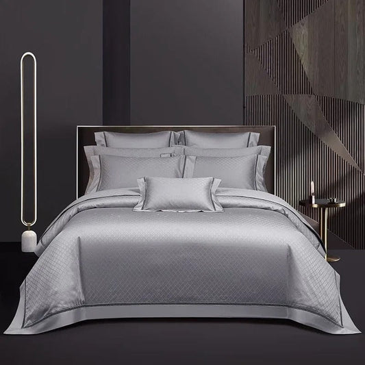 Elegance Silver – Luxe Dekbedovertrekset van Egyptisch Katoen