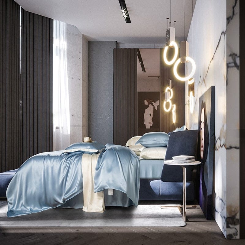 LuxeDream – Hemelsblauw Moerbeizijde Beddengoed Set