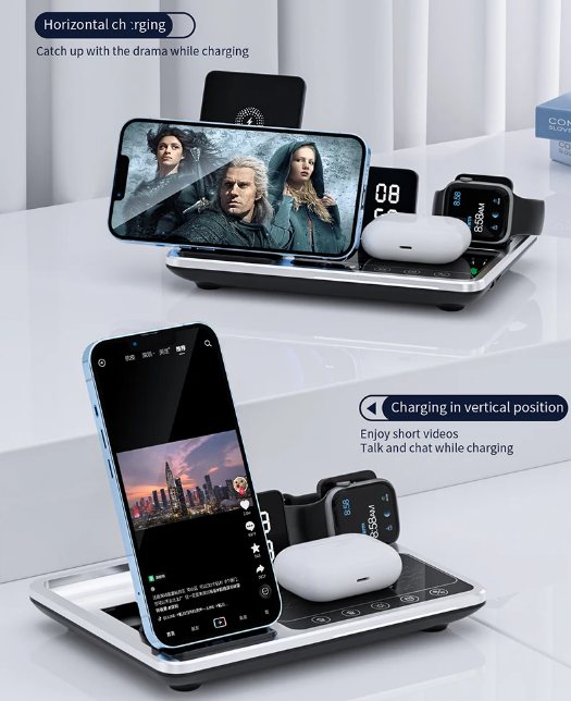 PowerPro Charger – 4-in-1 Draadloze Oplaadstation