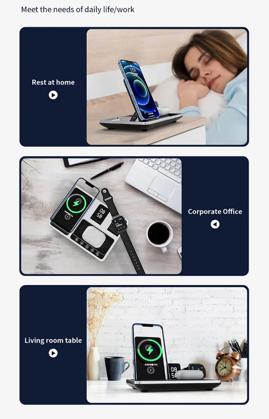 PowerPro Charger – 4-in-1 Draadloze Oplaadstation