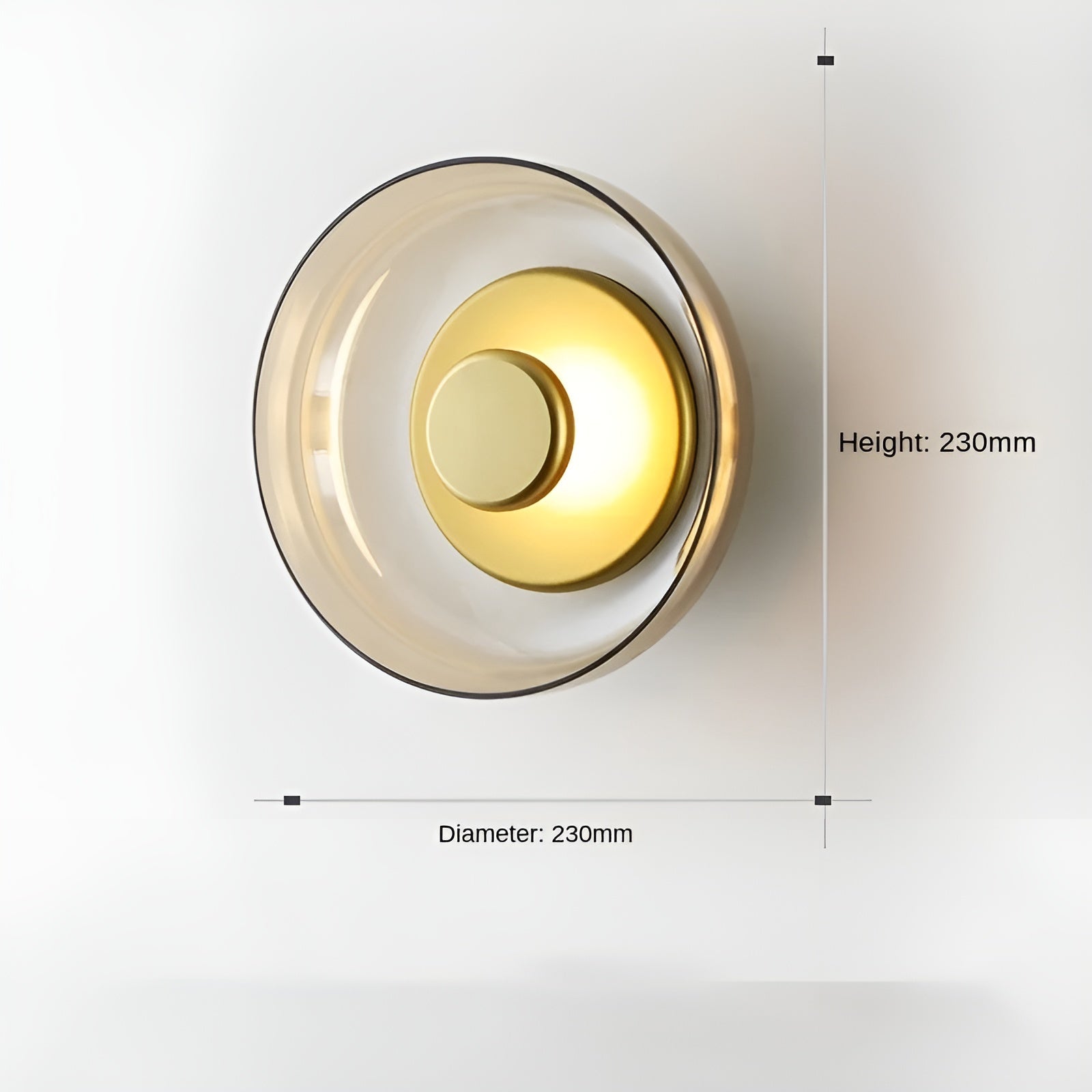 Luxe Nordic Glow - Premium LED Wandlamp met Glas en Goudaccenten