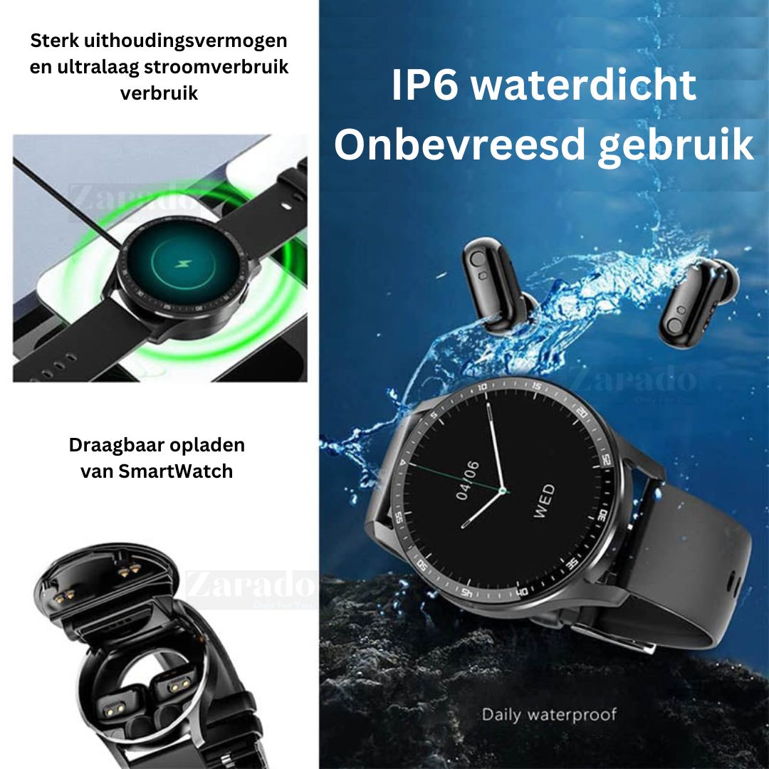 SmartLink Watch – Stijlvolle Smartwatch met Oordopjes