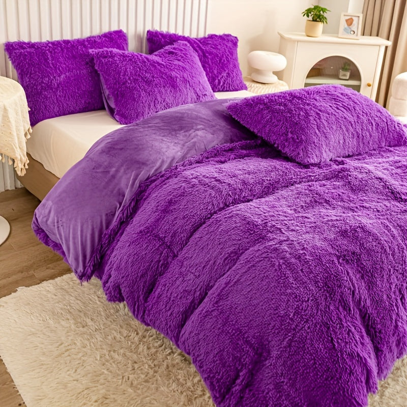 Ultrazachte Pluche Dekbedovertrek Set met Rits - Luxe & Comfort