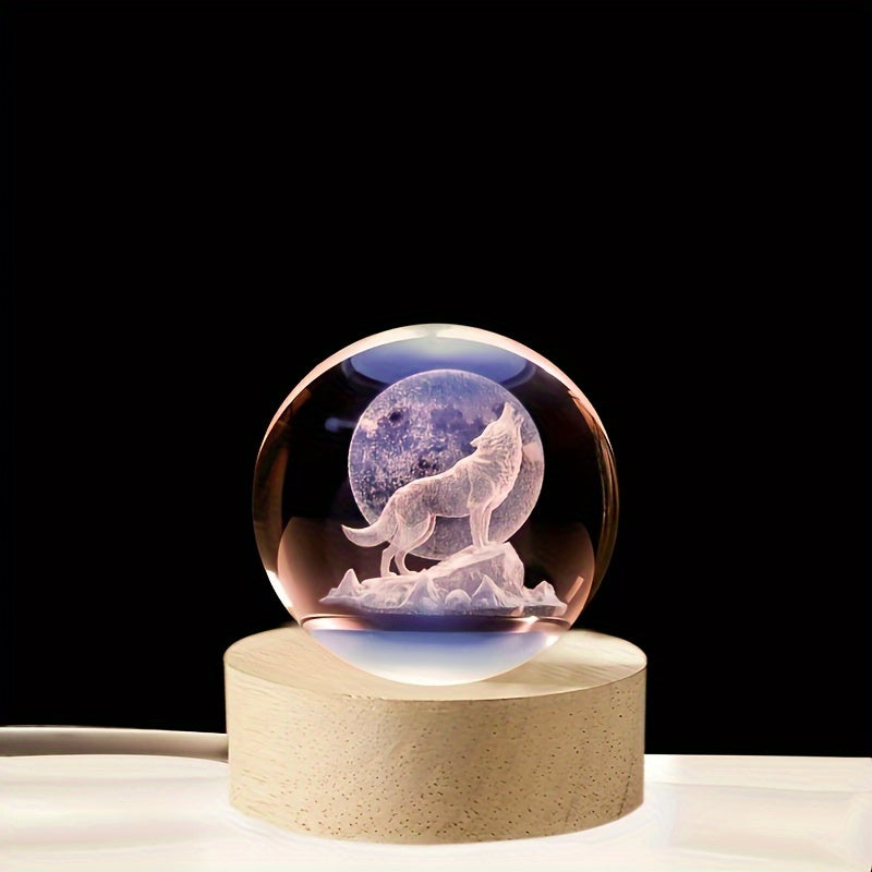 WolfLamp – 3D Wolf Sneeuwbol LED Nachtlamp