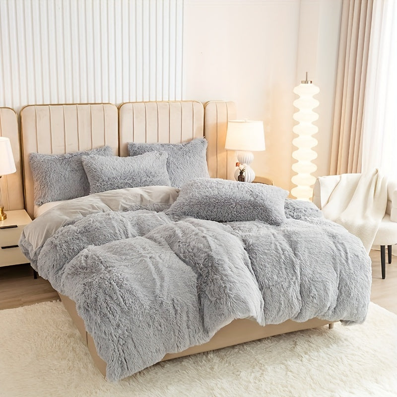 Ultrazachte Pluche Dekbedovertrek Set met Rits - Luxe & Comfort