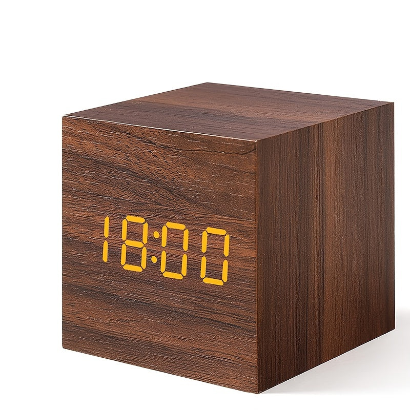 WoodTime Clock – Stijlvolle Houten Wekker met LED Display