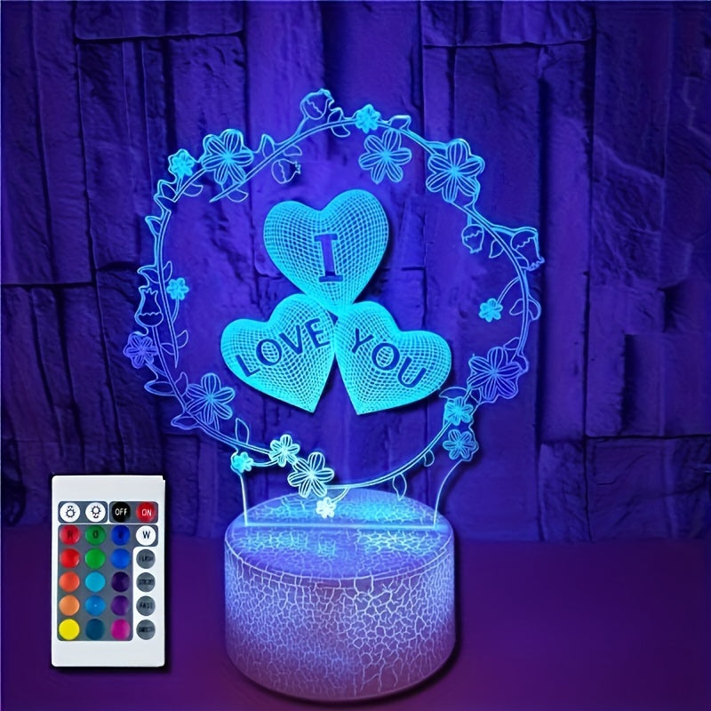 IllusionGlow - 3D Love Hart Nachtlamp