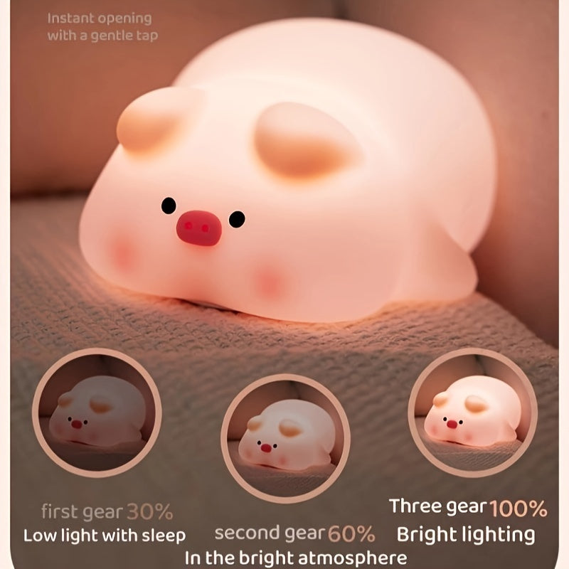 PiggyGlow – Schattige Roze LED Nachtlamp voor Kids