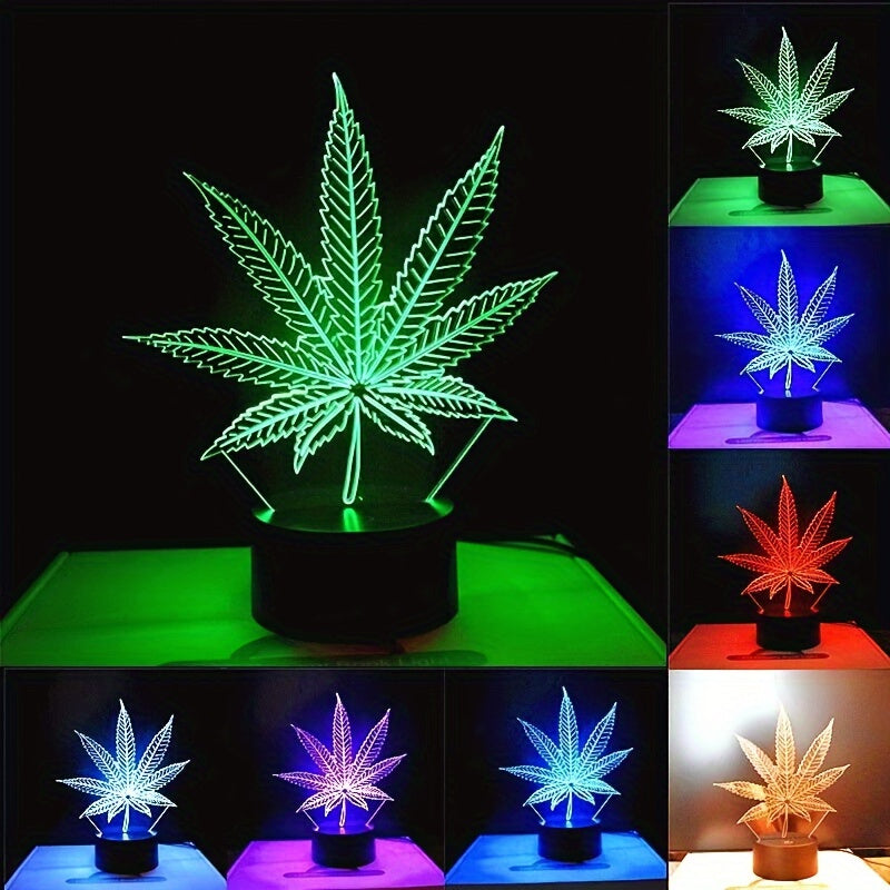 HempGlow - 3D Acryl Tafellamp Nachtverlichting
