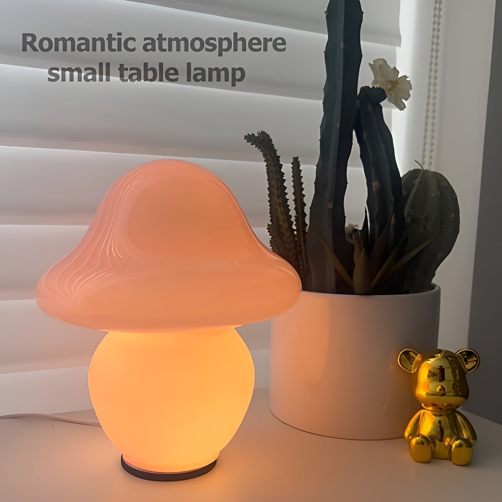 MushroomDream Lamp – Betoverende Glazen Verlichting met Paddenstoelenmotief