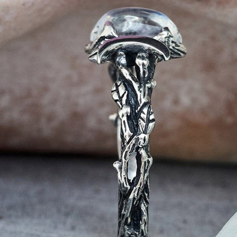 Elegante Iris Maansteen Statement Ring - Maak een Gedurfde Impressie
