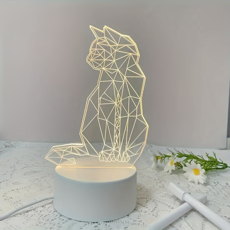 CatGlow Lamp - Moderne 3D USB Nachtlamp