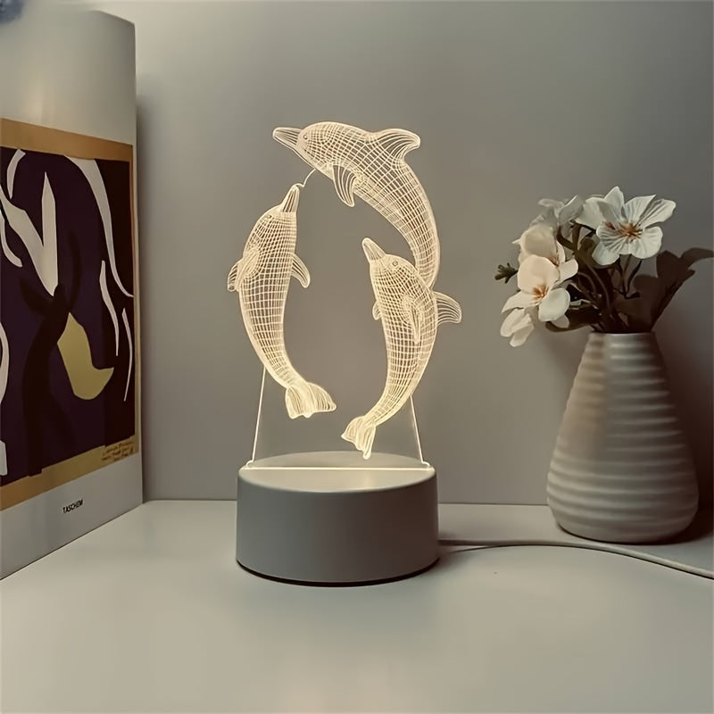 GeoDolphin - Trendy 3D Illusie Tafelverlichting
