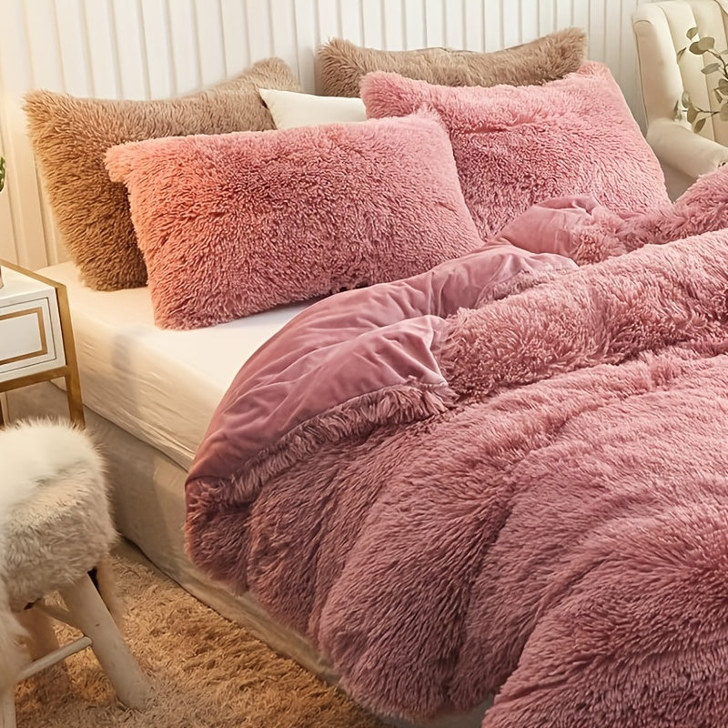 Ultrazachte Pluche Dekbedovertrek Set met Rits - Luxe & Comfort