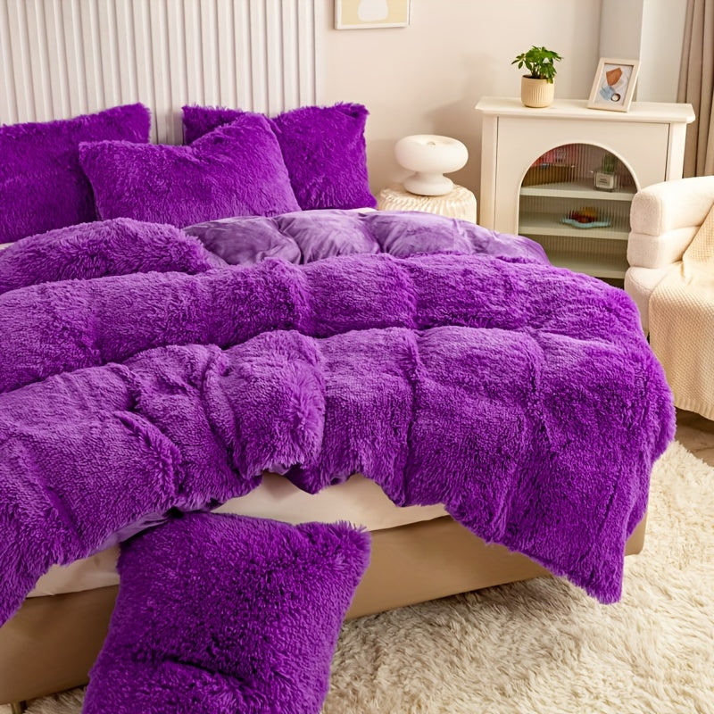 Ultrazachte Pluche Dekbedovertrek Set met Rits - Luxe & Comfort