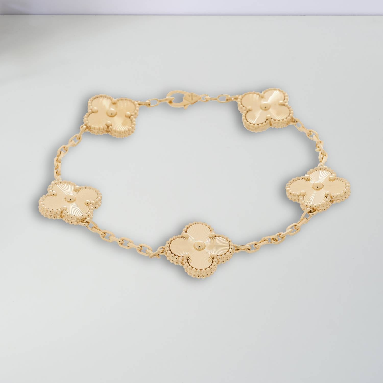 GoldenClove Jewelry Set - Elegante Klaver Ketting, Armband & Oorbellen