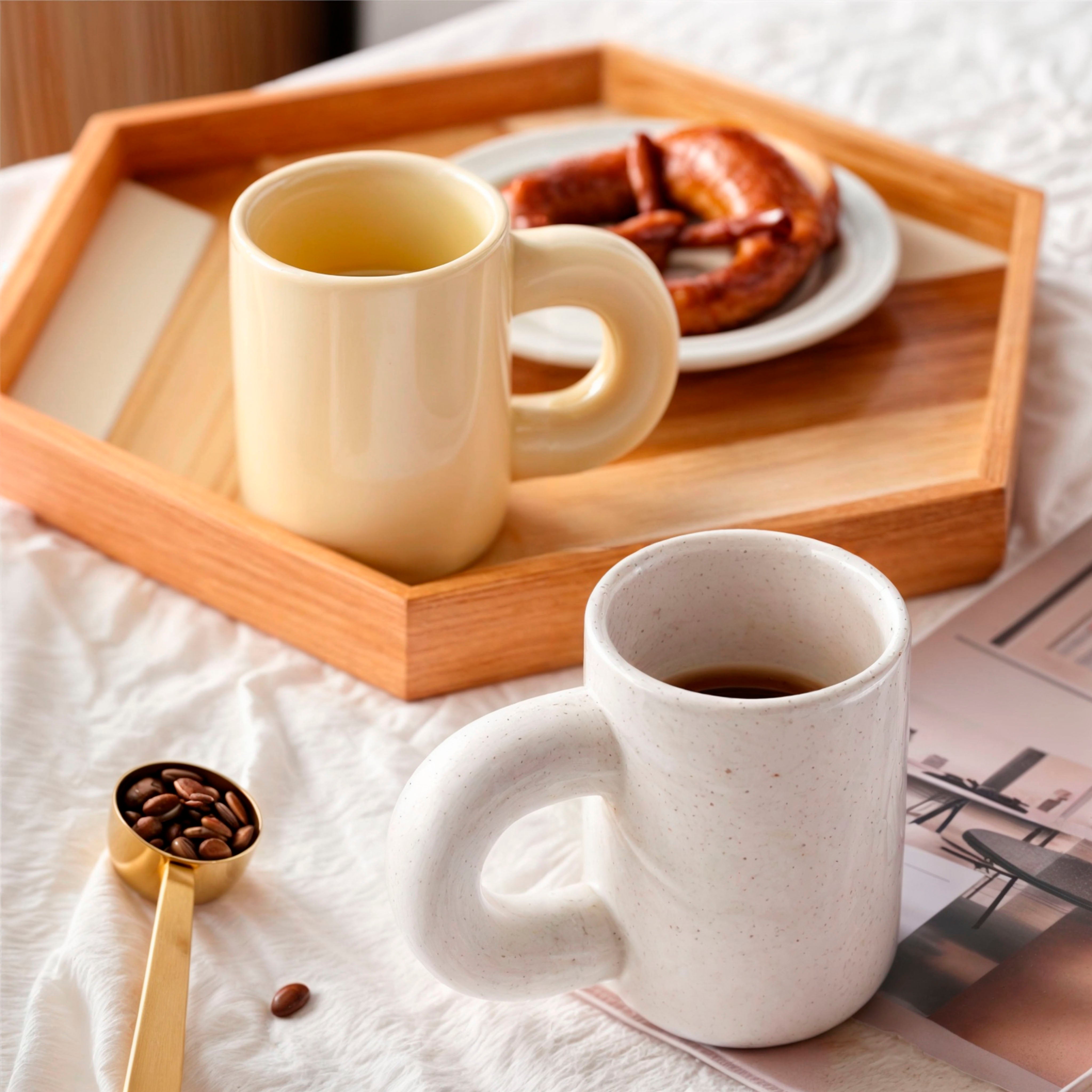 Athenea Cup – Luxe Porseleinen Kopje met Geometrisch Ontwerp