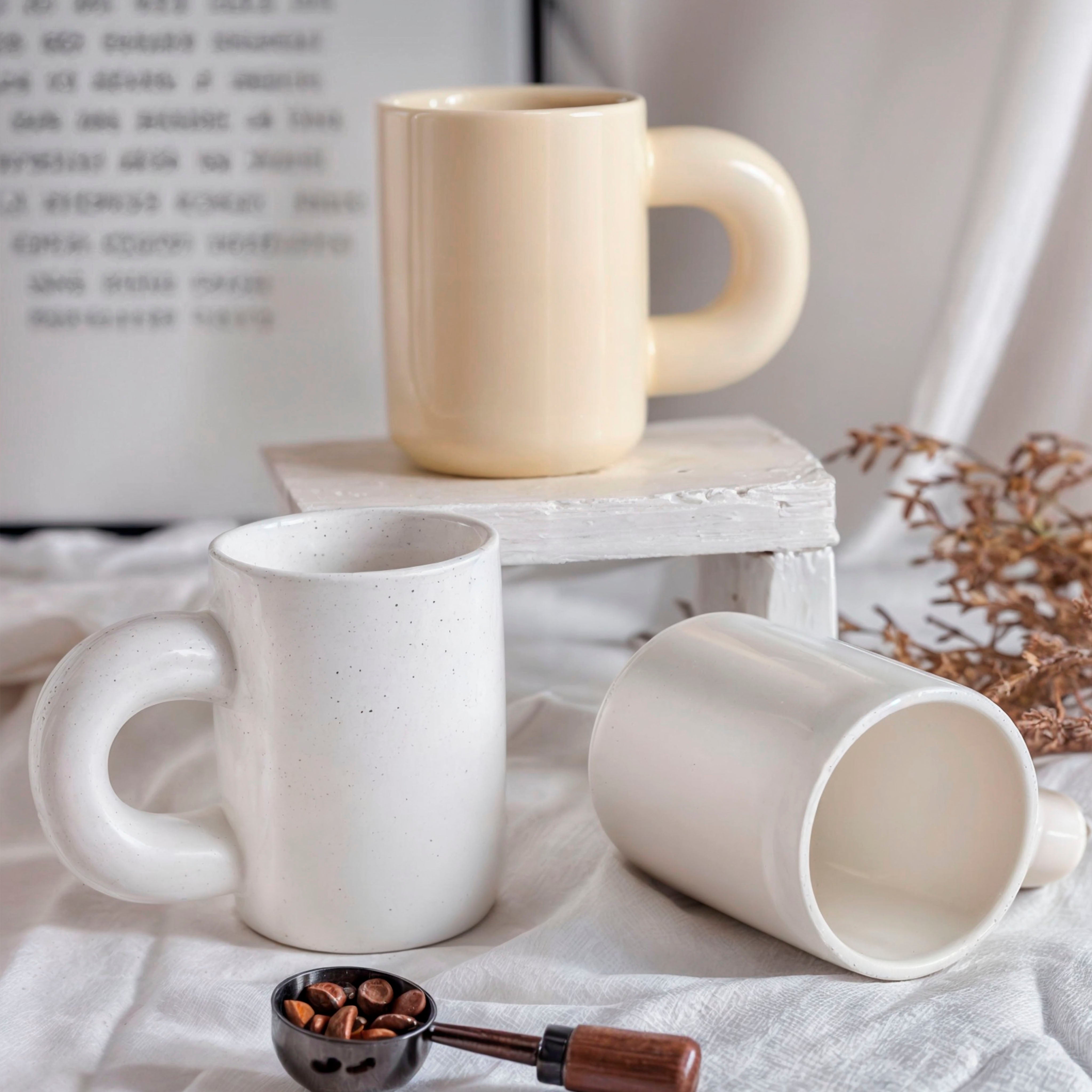 Athenea Cup – Luxe Porseleinen Kopje met Geometrisch Ontwerp