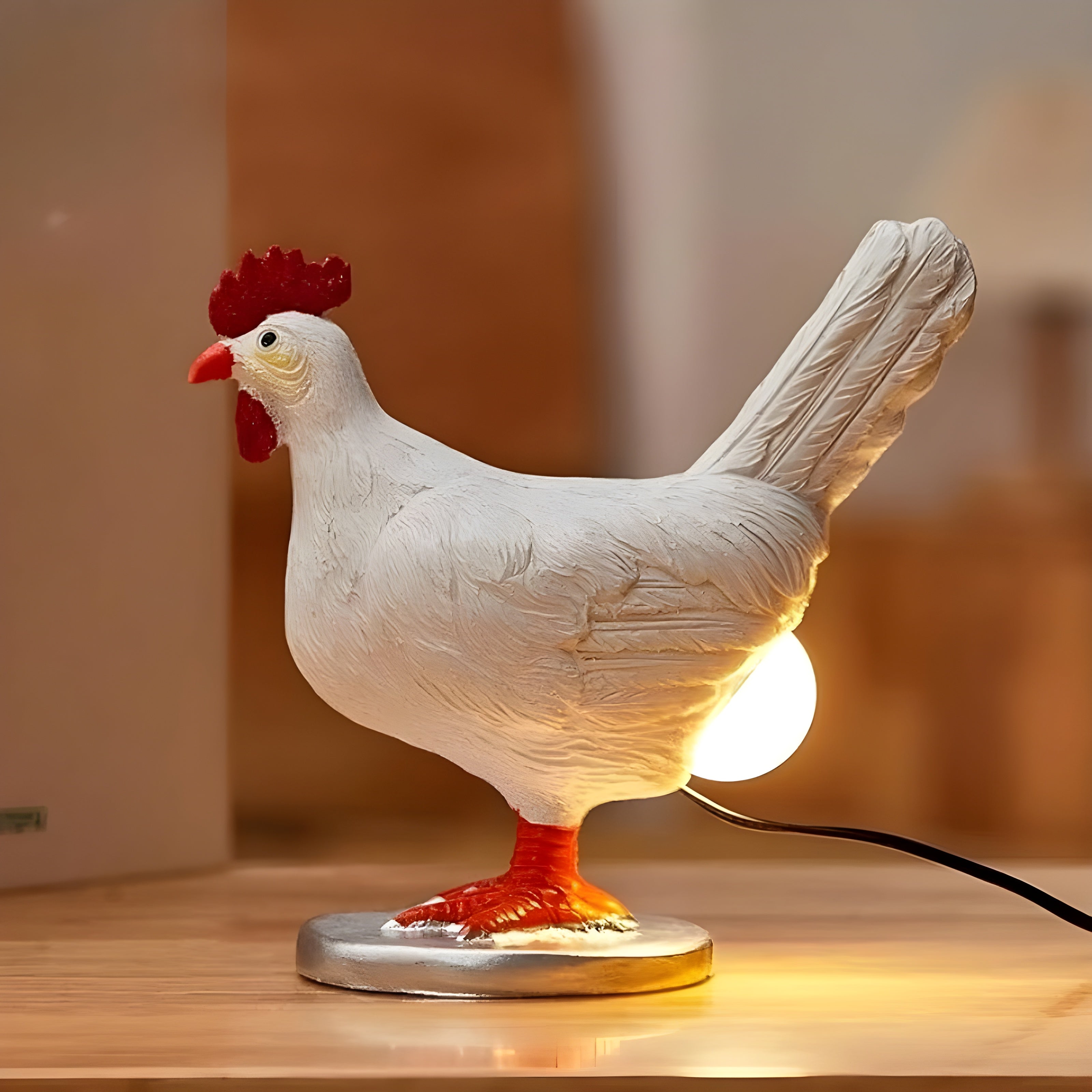 EggGlow Tafellamp – Charmante Kipvorm met Warm LED Licht