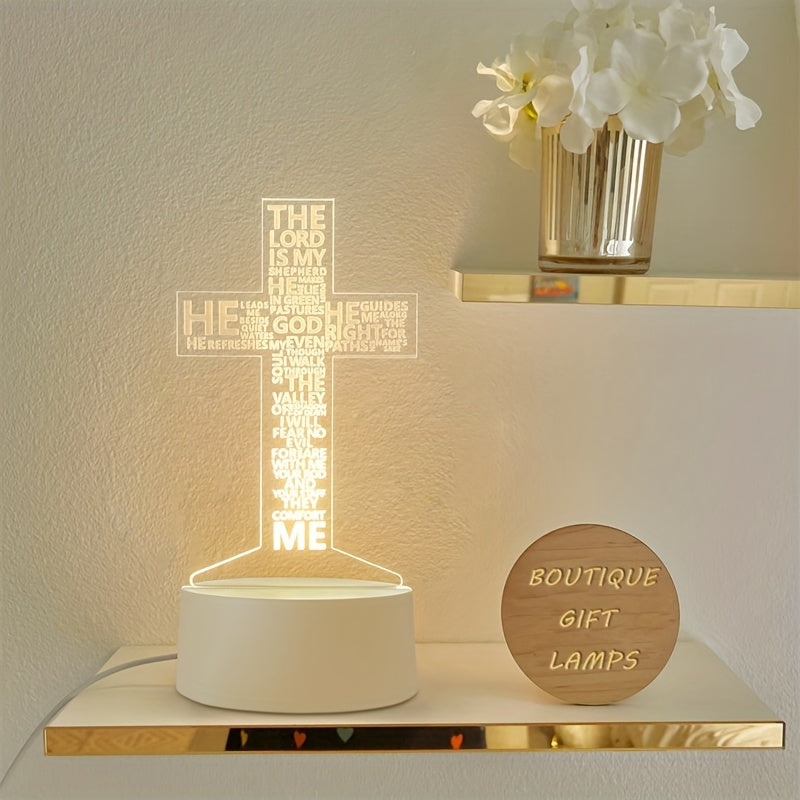 CrossGlow - 3D LED Nachtlamp Acryl met USB