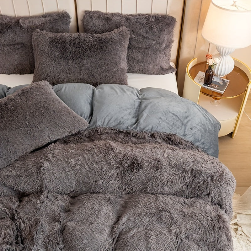 Ultrazachte Pluche Dekbedovertrek Set met Rits - Luxe & Comfort