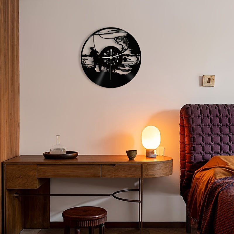 VinylCatch Clock - Retro Visserij Muurdecoratie